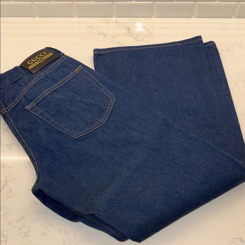 Gucci Authentic Women's Dark Blue Flare Jeans